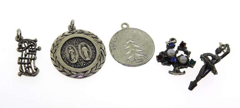 Fun Sterling Silver Group Lot of 5 Charms