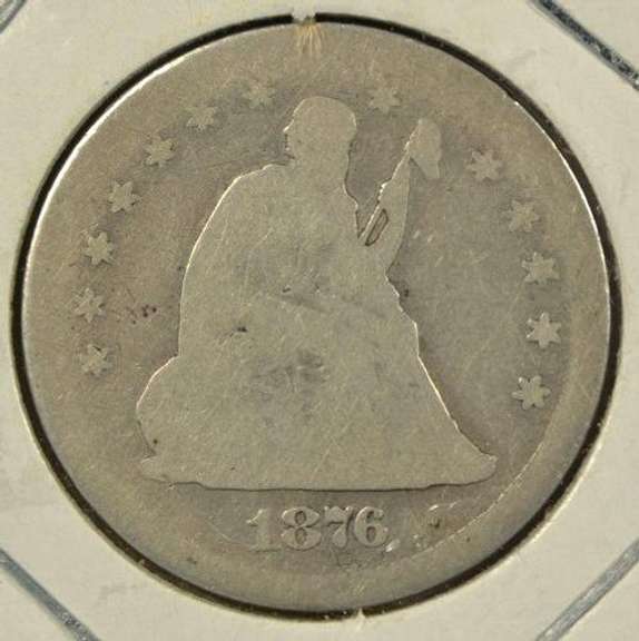 1876-S Seated Liberty Quarter