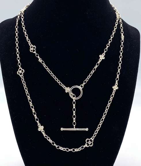 Stylish Sterling and Cubic Zirconia Chain
