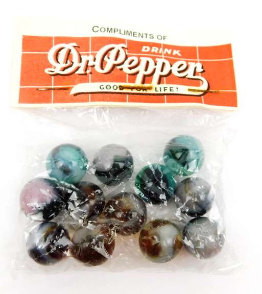 Sealed Vintage Dr. Pepper Bag of Marbles