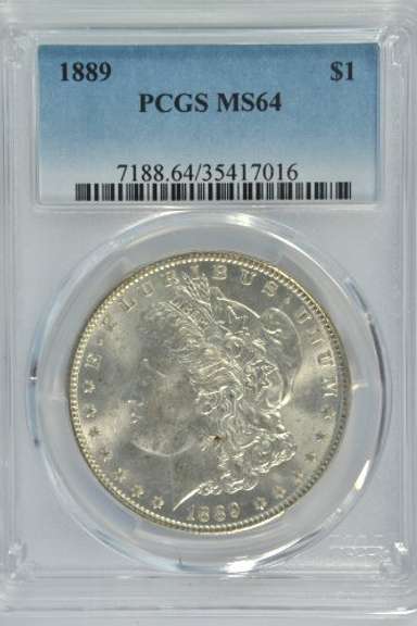 Awesome near Gem BU 1889 Morgan Silver Dollar PCGS MS64