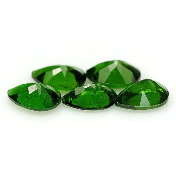 Steller 3.79ct 6 piece set of top color Chrome Diopside