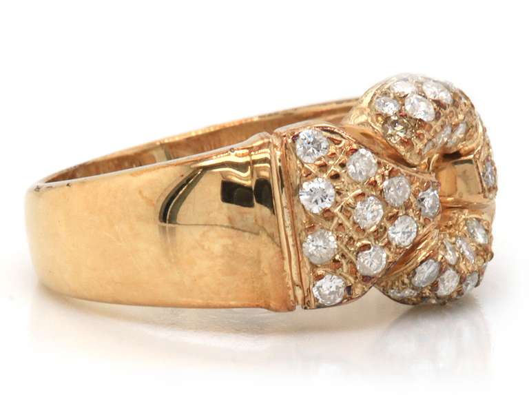 Gorgeous 14kt YG Pave Diamond Link Top Ring