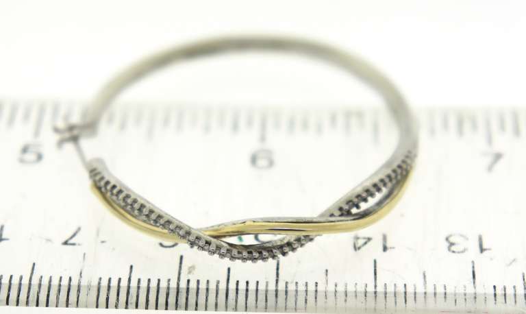 Nice Diamond Twisted Hoop Earrings