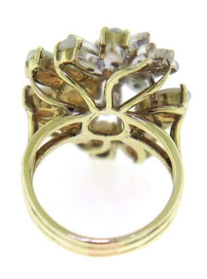 Charming Yellow Gold Waterfall Opal and Diamond Ring