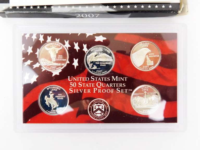 2007 Silver Proof State Quarters Set w/COA