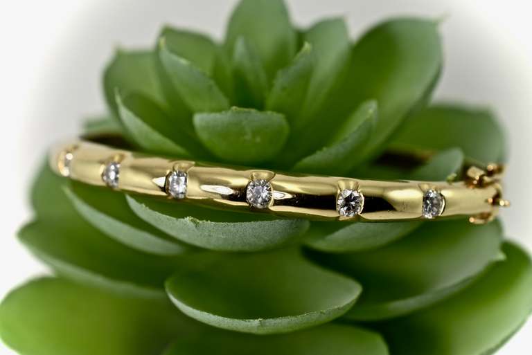 Lovely Easy-to-Wear 14K Diamond Bangle