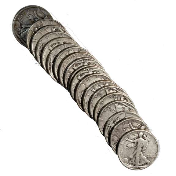 Roll Tube of 20 Walking Liberty Halves