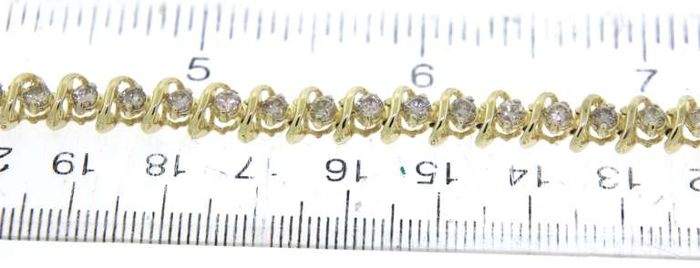 Gorgeous 14kt YG 4.50CTW Diamond "S"-Link Tennis Bracelet