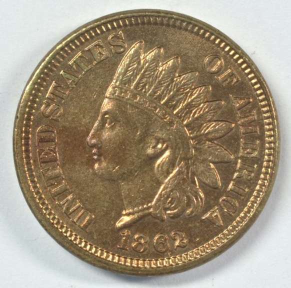 Nice BU 1862 Indian Head Cent. Full strike