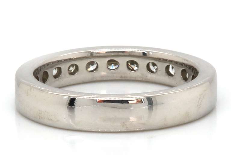 Contemporary Platinum Channel Set Diamond Band