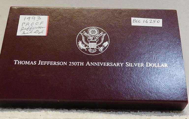 1993 PROOF Jefferson, Silver Dollar
