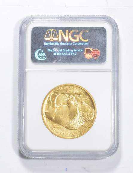 MS70 2008-W $50.00 American Buffalo 1 Oz .999 Fine Gold Coin - NGC
