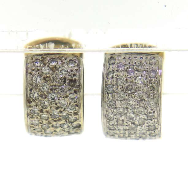 Incredible 18kt Pave Diamond Hoop Earrings