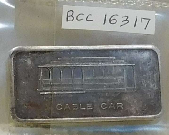 1 Oz Silver Ingot:  Cable Car
