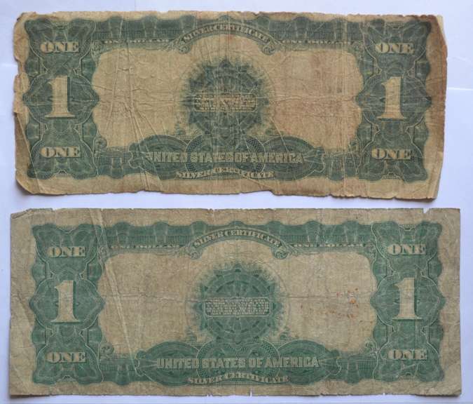 2 Honest Wear  $ 1 Silver Cert Black Eagle Notes
