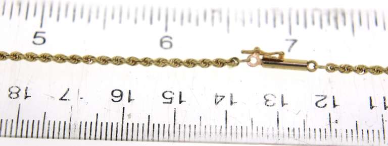 Simple Yellow Gold Rope Chain Necklace