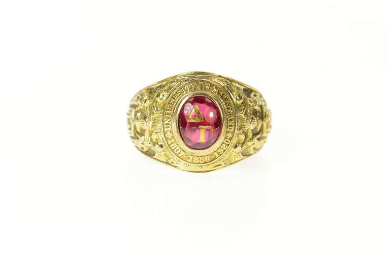 10K Yellow Gold 1952 University of Maryland Delta Gamma Class Ring