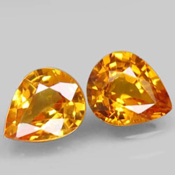 Gorgeous 1.04ct pair of golden Songean Sapphires