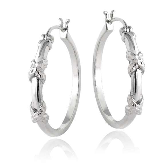 Sterling Silver X Hoop Earrings