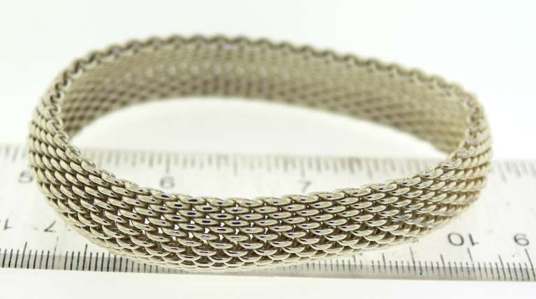 Stylish Tiffany & Co. Somerset Sterling Silver Mesh Bracelet