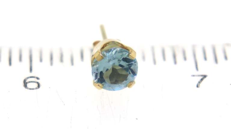 Simple Yellow Gold Blue Topaz Earrings