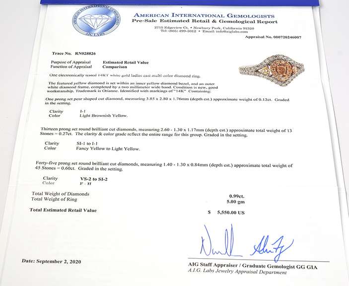 Dazzling Multi-Color Diamond Ring, 14KT