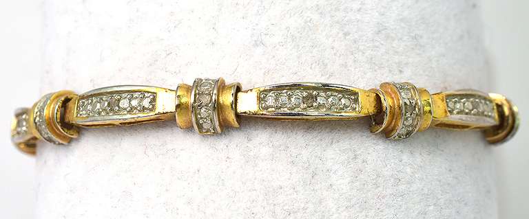 Classy Diamond Accent Bracelet in Vermeil