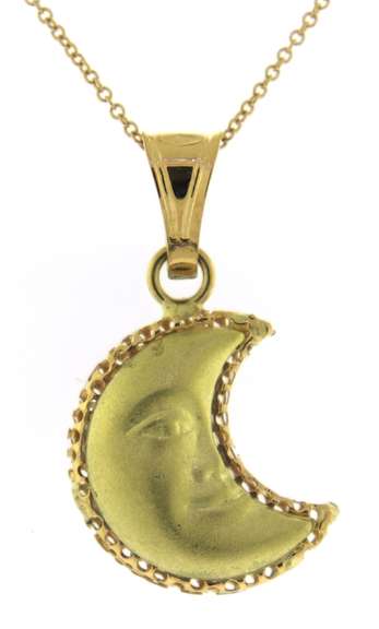 Beautiful 2 Finish Half Moon Necklace