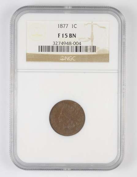 F15 BN 1877 Indian Head Cent - Graded NGC