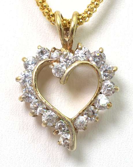 Sterling Silver Vermeil Heart Necklace