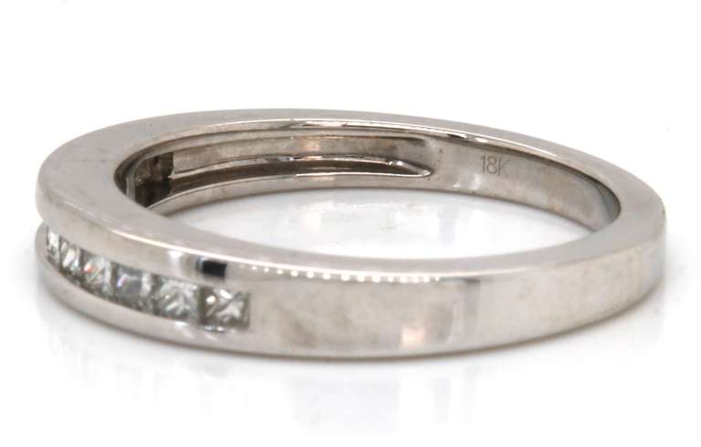 Classic 18kt WG Princess Cut Channel Set Diamond Band