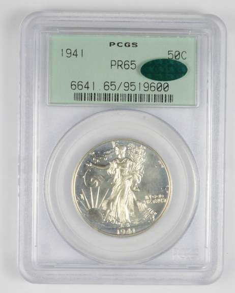 PR65 1941 Walking Liberty Half Dollar - OGH - CAC - Graded PCGS