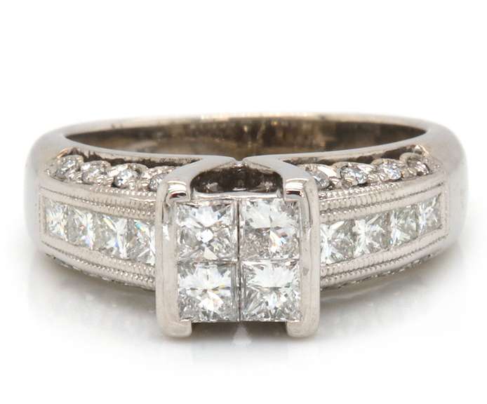 Brilliant 14kt WG Invisible Set Diamond Ring