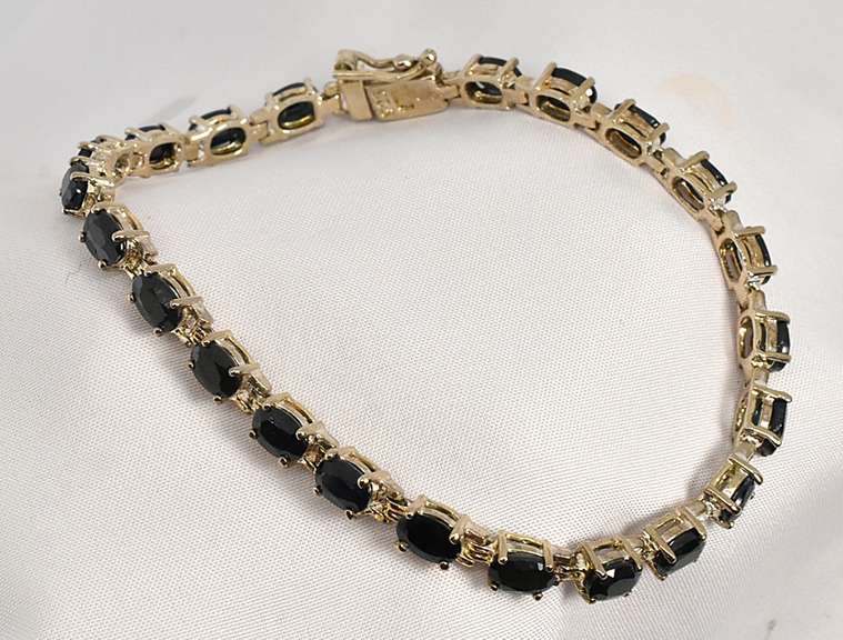 Pretty Oval Sapphire Sterling Bracelet