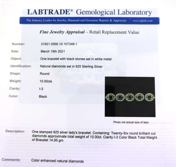 Powerful 10ct Round Brilliant Cut Black Halo Diamond Bracelet