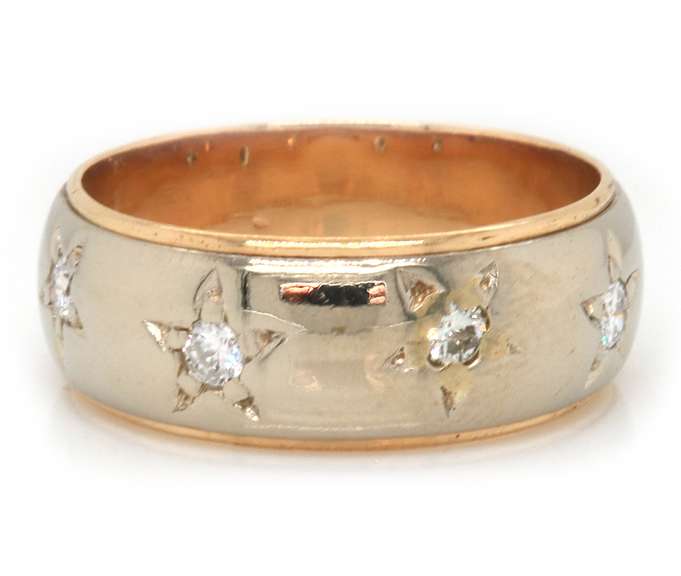 Whimsical 14kt YG Gents' Star Diamond Ring