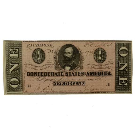 Choice AU February 17 1864 Series$1 CSA Note