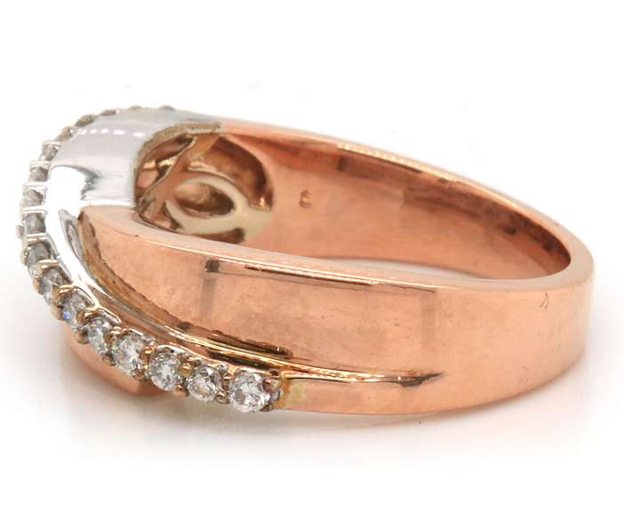 Captivating 14kt RG Diamond Wave Ring