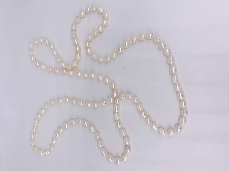 Beautiful 46 inch Long Pearl Necklace