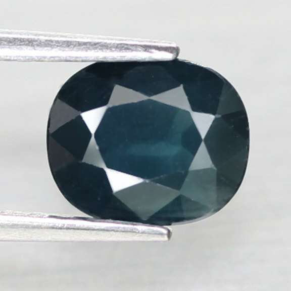 Bold 1.38ct blue black oval cut Sapphire