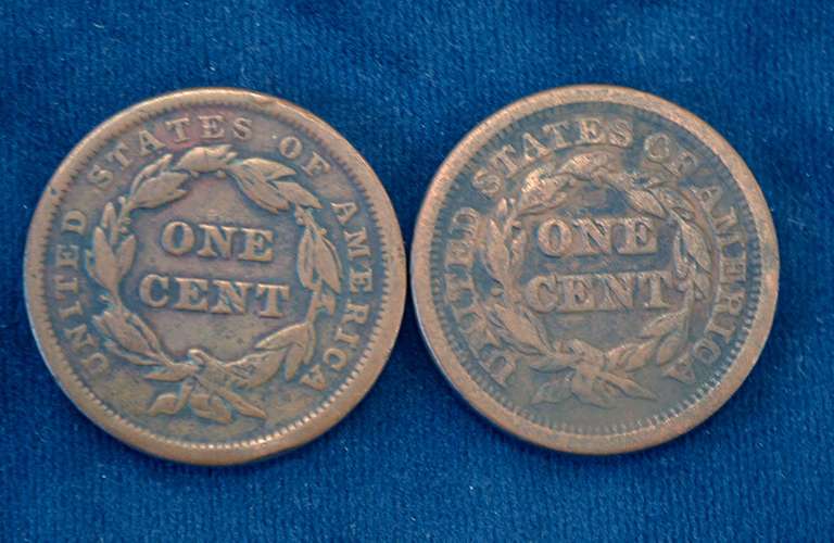Lot Of 2 Large Cents 1843, 1850