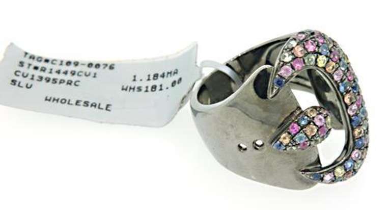 Le Vian Multi Color Gemstone Buckle Ring