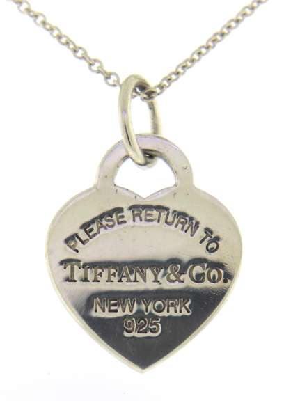 Tiffany & Co Heart Tag Charm Pendant Necklace