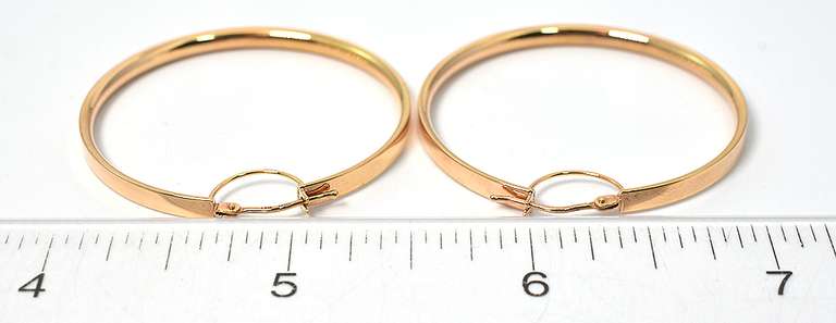 Fun Flat 14KT Rose Gold Hoop Earrings
