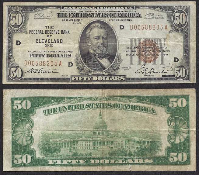 $50 1929 FRBN from Cleveland
