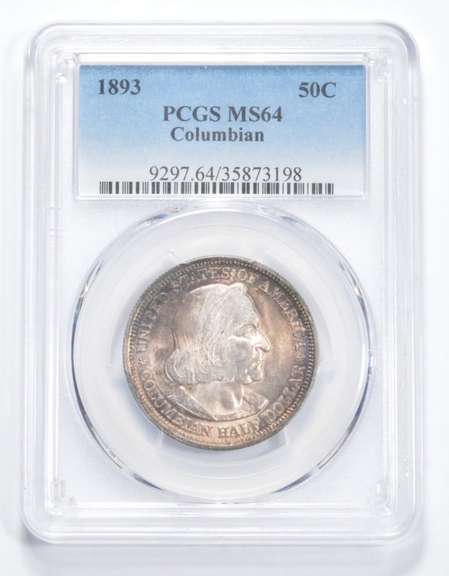 MS64 1893 Columbian Exposition Commemorative Half Dollar - Graded PCGS
