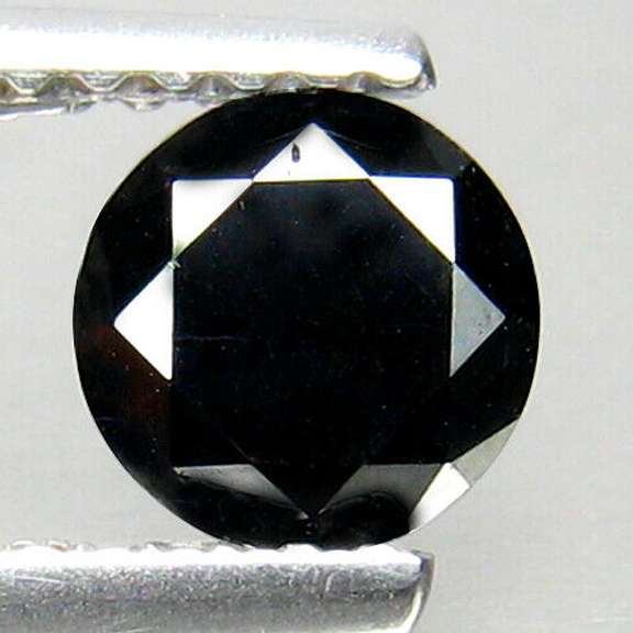 Very fine .62ct smooth cut Black Diamond solitaire