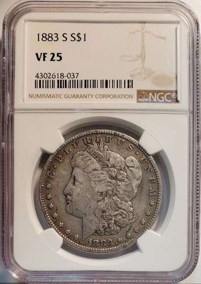 Certified Morgan Silver Dollar 1883-S