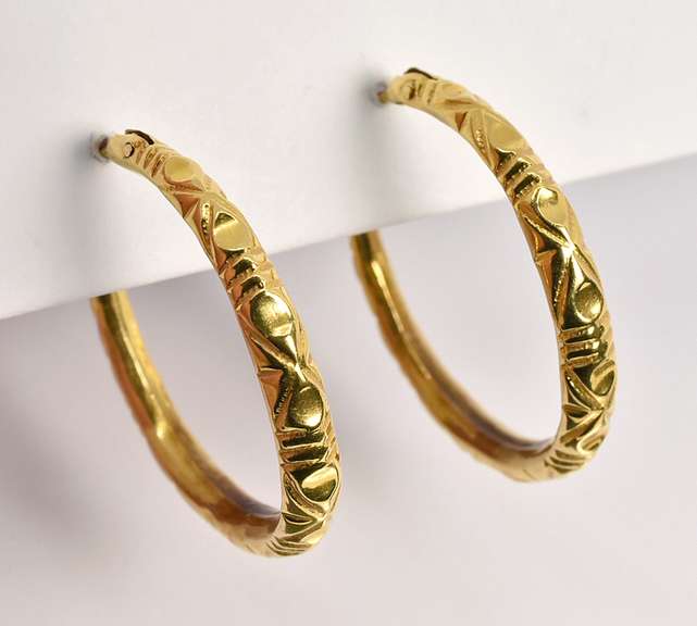 Bright Yellow 21k Half Dollar Sized Earrings